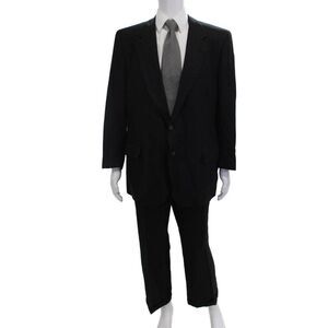 Lanvin Mens Classic Striped Black Blazer Size 46